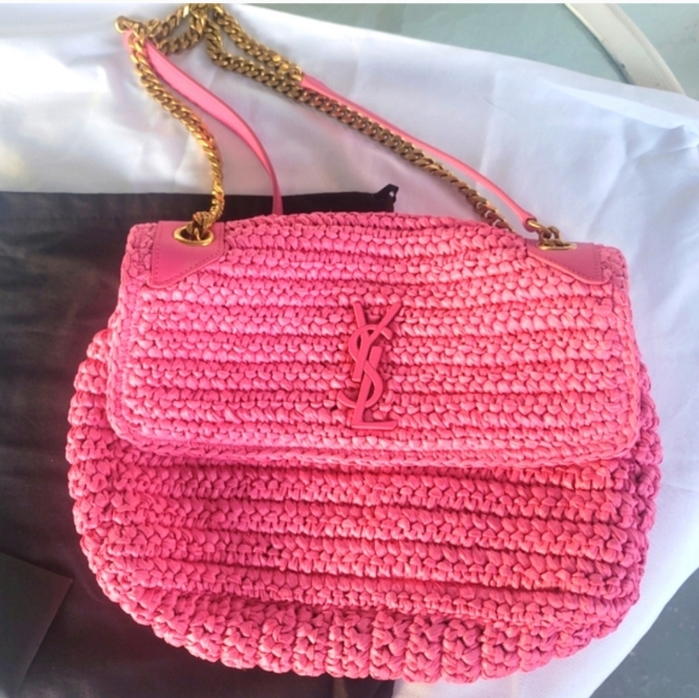 YSL raffia bag